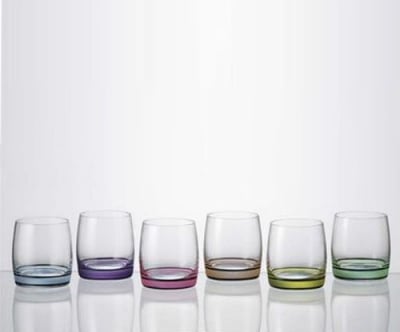 Чаши за уиски с цветен ринг 290 мл IDEAL COLOR, 6 броя, Bohemia Royal Crystal