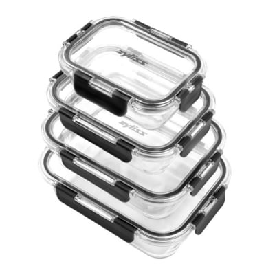 Комплект от 4 бр. стъклени кутии за храна с херметическо затваряне, 4 размерa, ZYLISS Швейцария