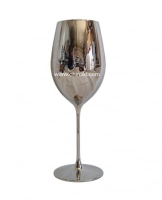 Метализирана чаша за вино 450 мл - сребро